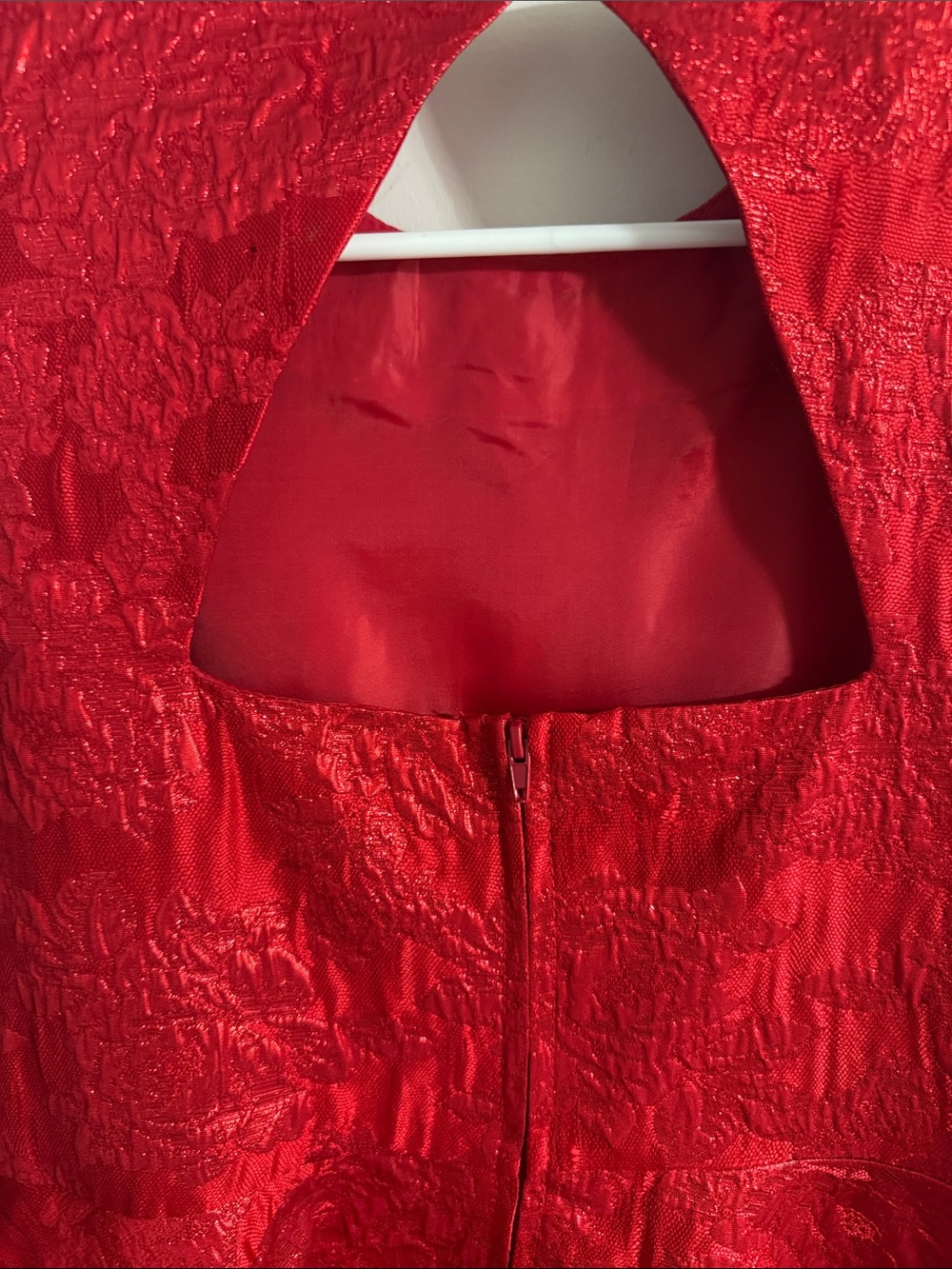 Rare Editions Red Textured Jewel-Neck Party Dress - Picture 6 of 6